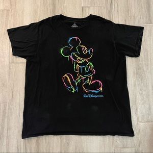 Neon Walt Disney World t-shirt Mickey Mouse neon black Hanes 2xl
